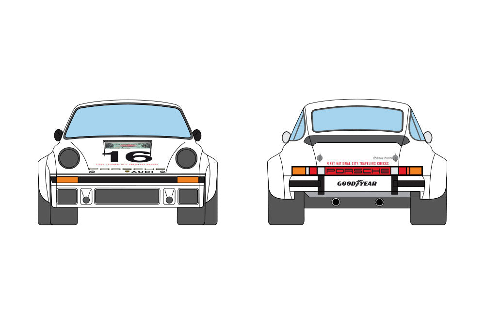 DECALS PORSCHE 934 FIRST NATIONAL CITY TRAVELLERS CHEQUES - SCCA TRANS-AMERICAN CHAMPIONSHIP 1976