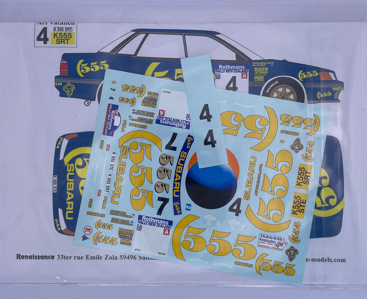 DECALS SUBARU LEGACY RS GR.A - RALLY NEW ZEALAND 1993