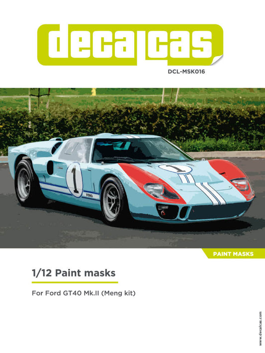 MASQUES DE PEINTURE - FORD GT 40 MK II - KIT MENG 1/12