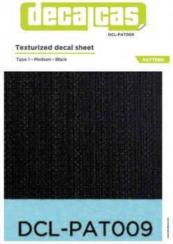 TEXTURIZED PATTERN DECAL SHEET - TYPE 1 MEDIUM BLACK