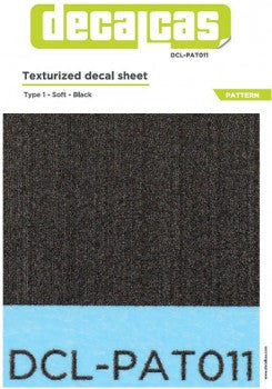 TEXTURIZED PATTERN DECAL SHEET - TYPE 1 SOFT COARSE BLACK