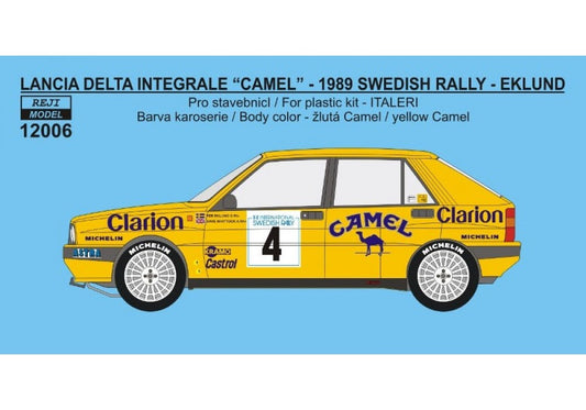 TRANSKIT LANCIA DELTA HF INTEGRALE 8V - CAMEL - 1989 SWEDISH RALLY - 1/12 SCALE