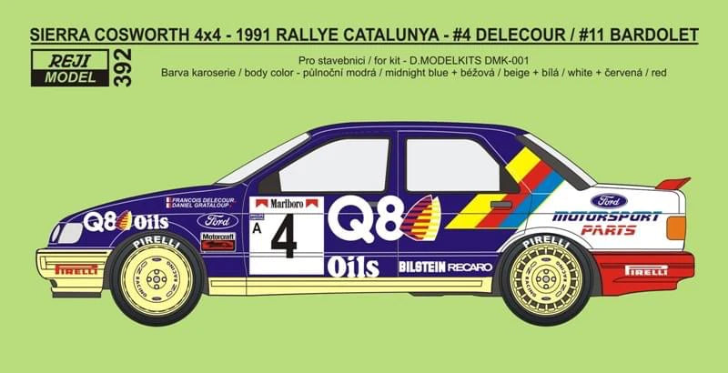 AUTOCOLLANTS FORD SIERRA COSWORTH 4X4 Q8/MARLBORO - RALLYE DE CATALUNYA 1991