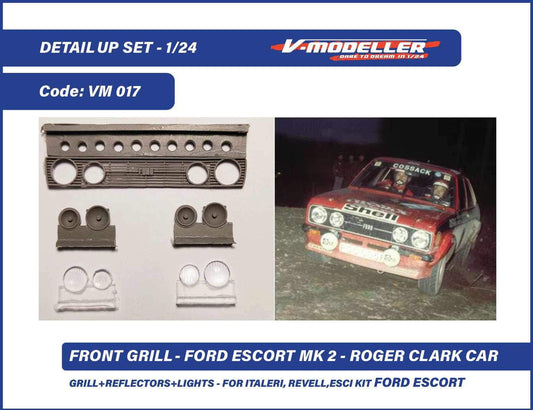 DETAIL SET UP FRONT GRILL - FORD ESCORT MK2 - ROGER CLARK CAR