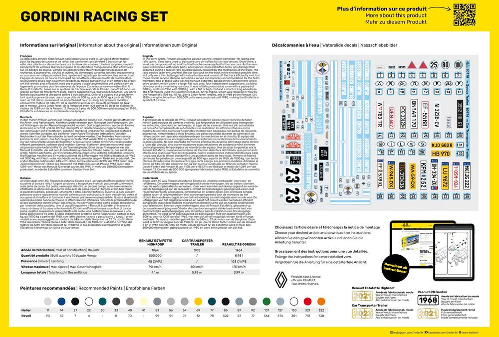 RENAULT ESTAFETTE AND RENAULT GORDINI R8 RACING TEAM SET AND TRAILER