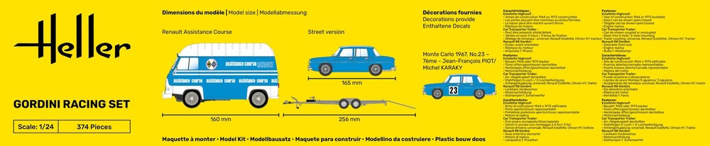 RENAULT ESTAFETTE AND RENAULT GORDINI R8 RACING TEAM SET AND TRAILER