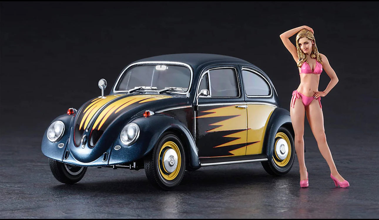 Volkswagen Beetle Type 1 (1966) Cal Look W/ Blond Girl's Figure
