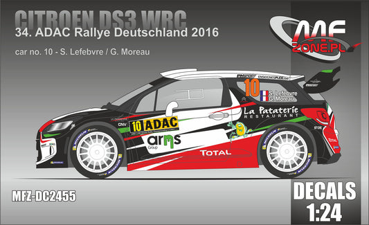 Decal Set Citroen DS3 WRC Lefebvre – 34th ADAC Rallye Deutschland 2016