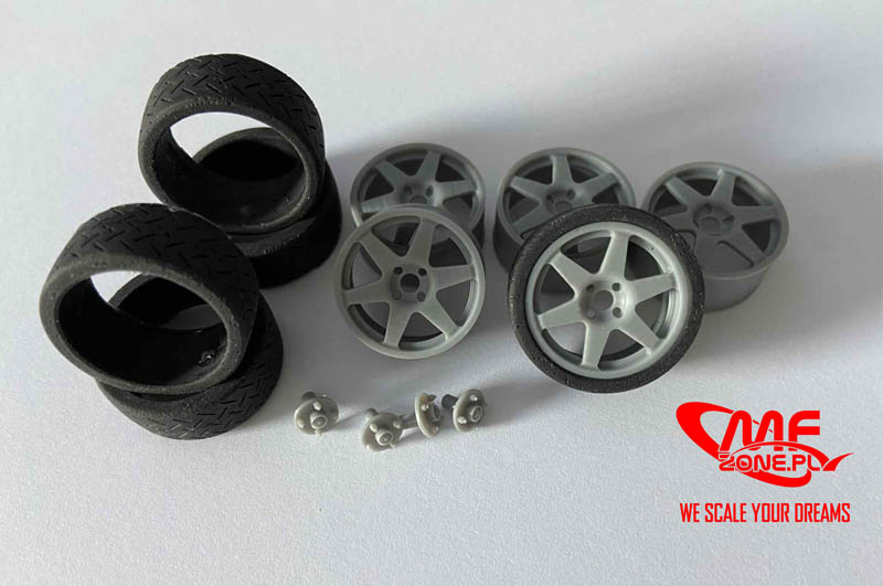 Set of Speedline 18” Pirelli Tires – Toyota Corolla WRC – HASEGAWA