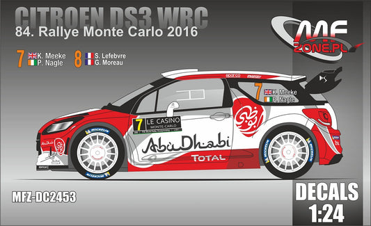 Decal Set Citroen DS3 WRC – Rallye Monte Carlo 2016