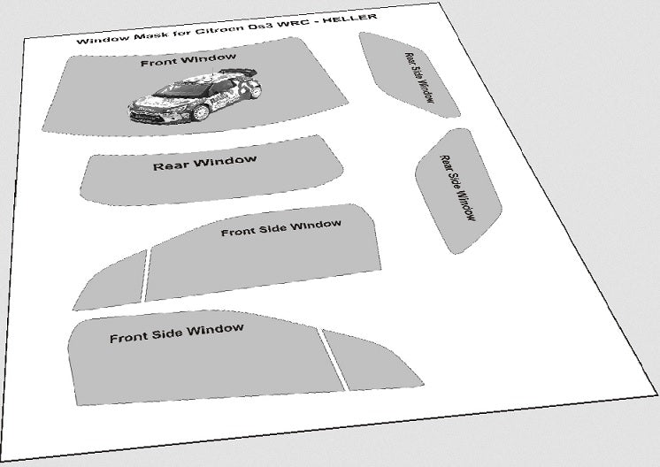PAINT MASKS WINDOW FOR CITROEN DS3 WRC HELLER
