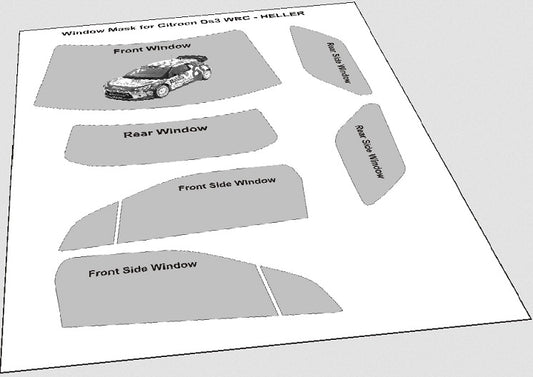 PAINT MASKS WINDOW FOR CITROEN DS3 WRC HELLER