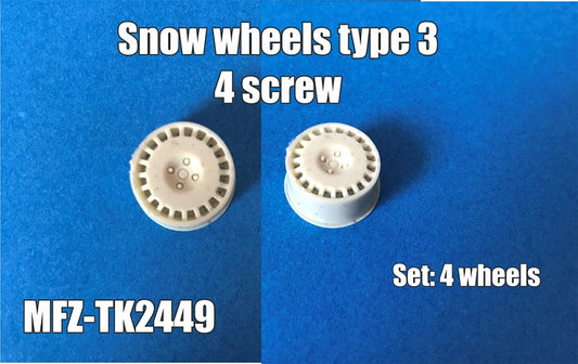 SET OF SNOW WHEELS TYPE 3 - 4 SCREW