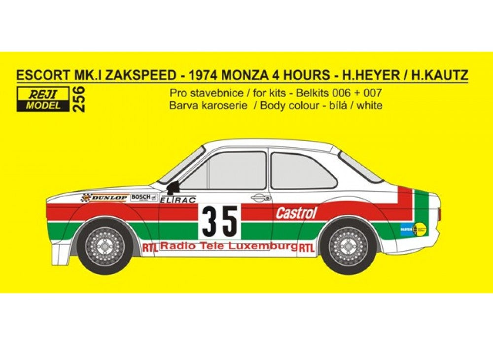 TRANSKIT FORD ESCORT MK.I ZAKSPEED - CASTROL - ETCC MONZA 4 HOURS 1974