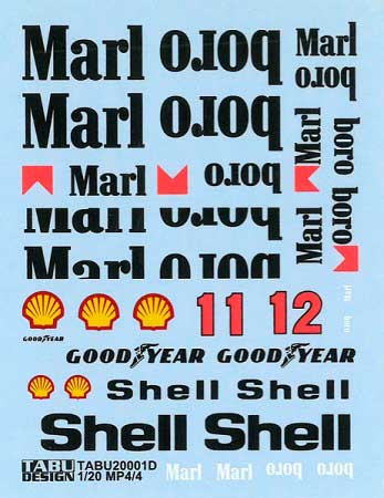 Decals McLaren Honda MP4/4 - Marlboro - FIA Formula 1 World Championship 1988