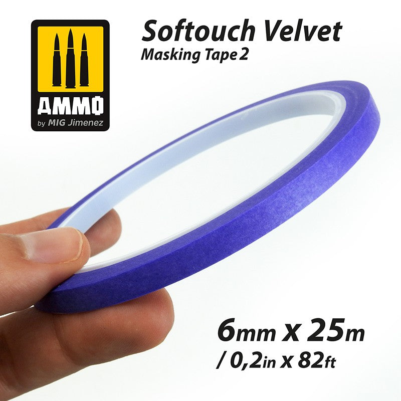 Softouch Velvet Masking Tape 2 (6mm x 25M) 