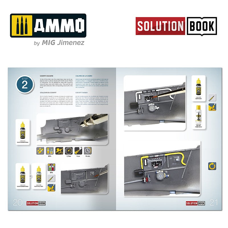 SOLUTION BOOK 18 - How to Paint WWII Luftwaffe Mid War Aircraft (Eng, Cast, Franç, Deutsch)