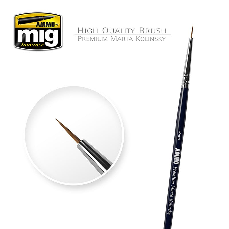 5/0 Premium Marta Kolinsky Round Brush