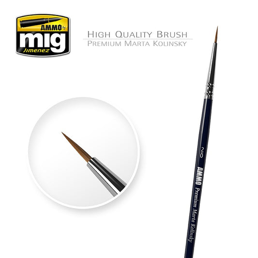 2/0 Premium Marta Kolinsky Round Brush