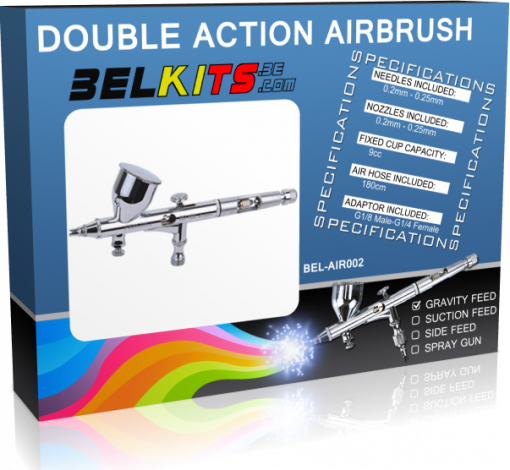 DOUBLE ACTION AIRBRUSH INCLUDING 2 NOZZLES & 2 NEEDLES