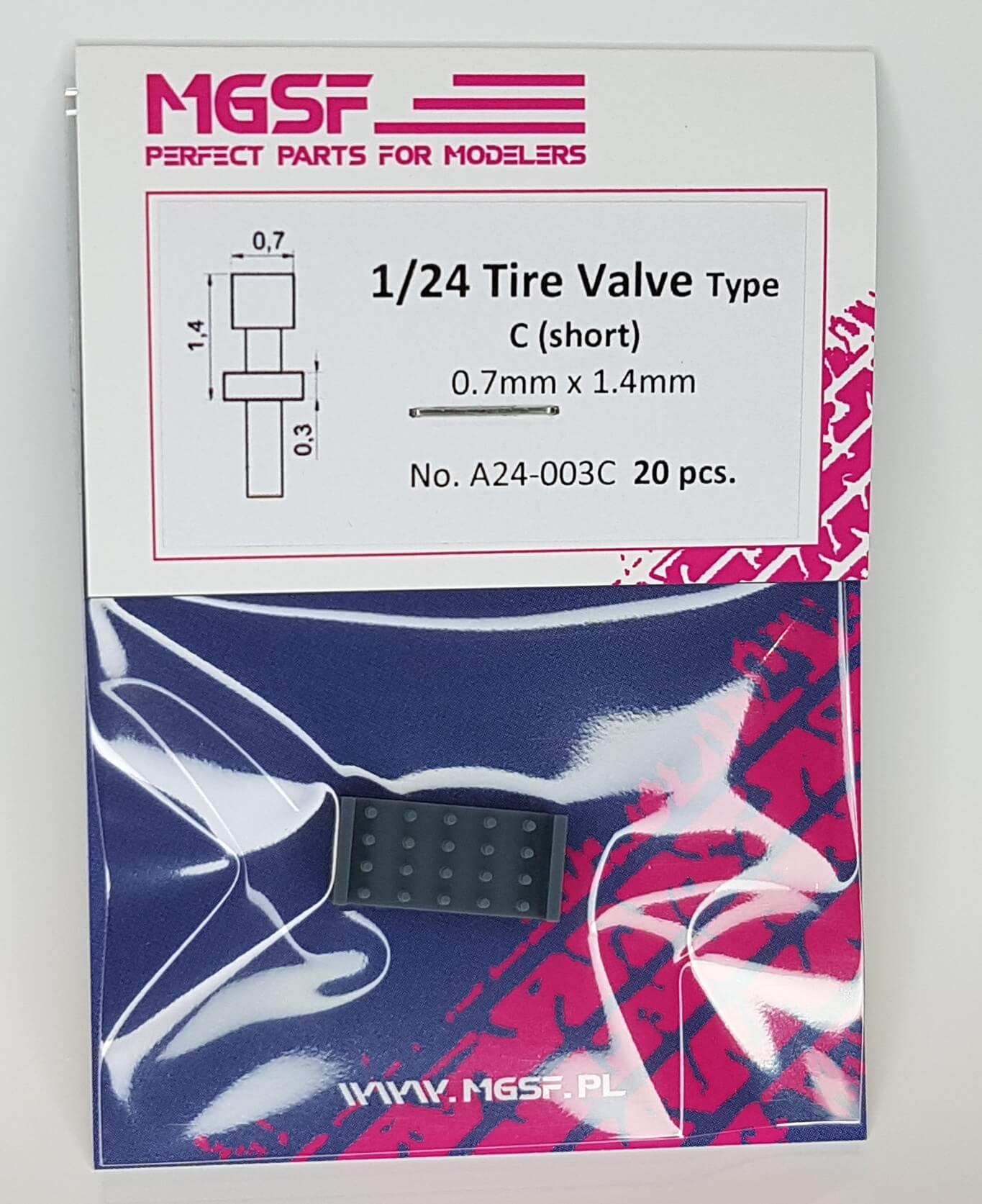 TIRE VALVS FOR CARS - TYPE C FLAT SHORT