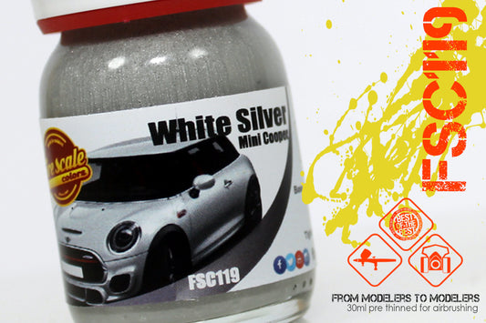 White Silver Mini Cooper