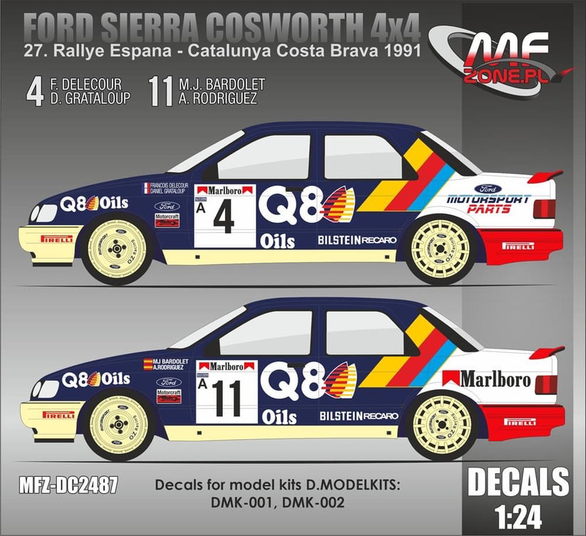 DECALS FORD SIERRA COSWORTH 4X4 - RALLY CATALUNYA 1991 MARLBORO ...