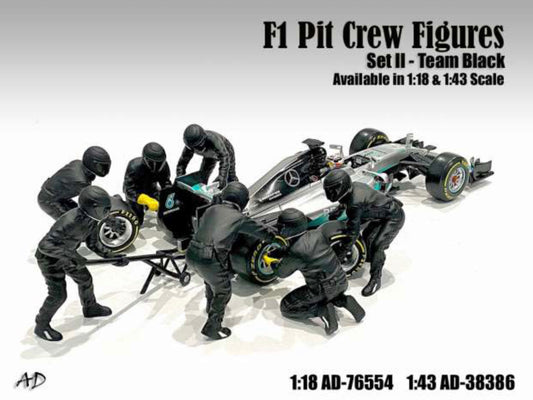 F1 PIT CREW FIGURES SET II - TEAM BLACK