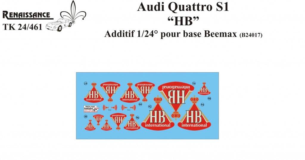 AUTOCOLLANTS AUDI QUATTRO S1 HB LOGOS