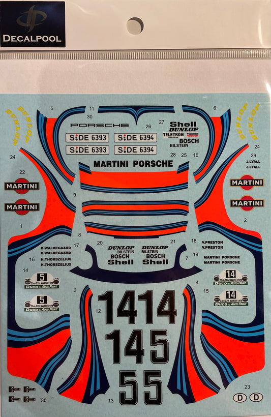 DECALQUE PORSCHE 911 SC MARTINI - RALLY SAFARI 1978