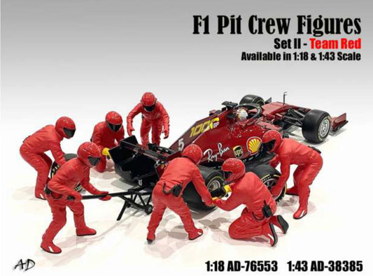 F1 PIT CREW FIGURES SET II - RED TEAM