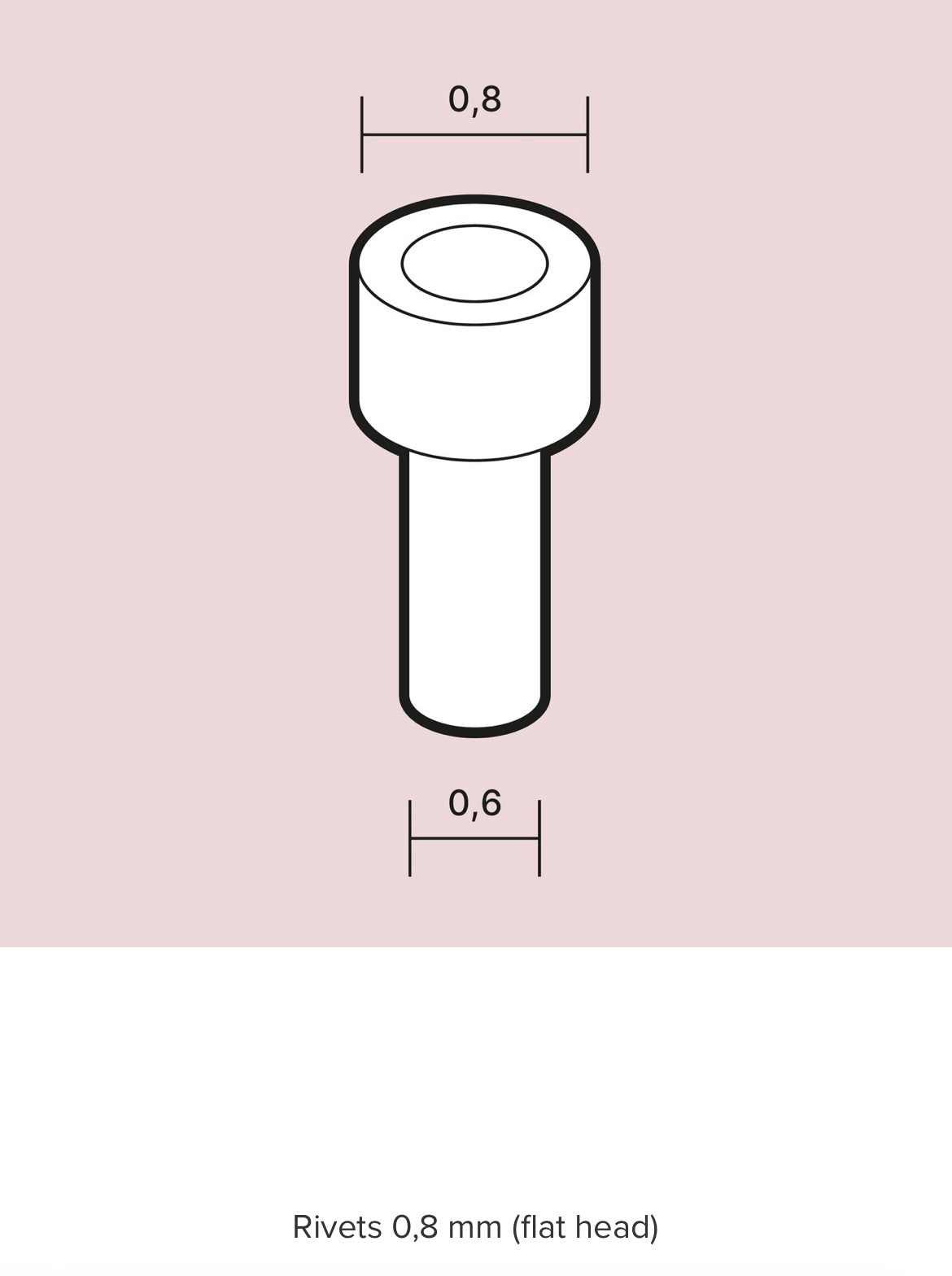 REBITES 0,8MM CABEÇA PLANA