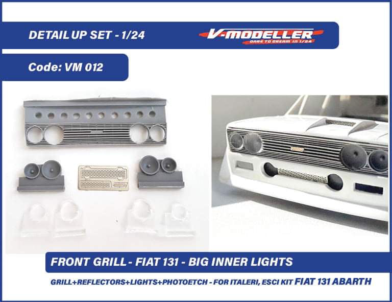 DETAIL SET UP FRONT GRILL  - BIG INNER LIGHTS - FIAT 131