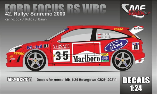 DECALQUES FORD FOCUS RS WRC MARLBORO - RALLY SANREMO 2000