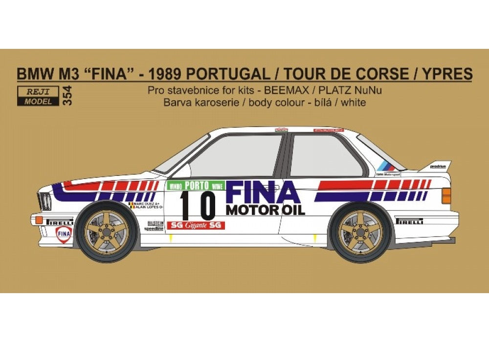 DECALS BMW M3 E30 GR.A FINA - RALLY PORTUGAL 1989