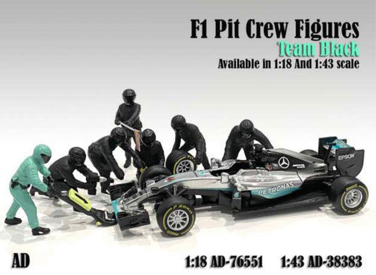 F1 PIT CREW FIGURES TEAM BLACK