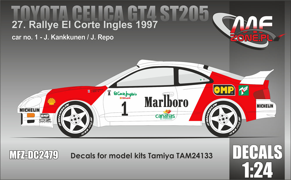 DECALS TOYOTA CELICA GT-FOUR ST205 MARLBORO - RALLY EL CORTE INGLES 19 ...
