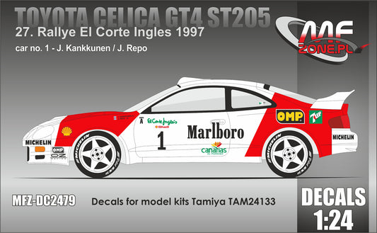 AUTOCOLLANTS TOYOTA CELICA GT-FOUR ST205 MARLBORO - RALLYE EL CORTE INGLES 1997
