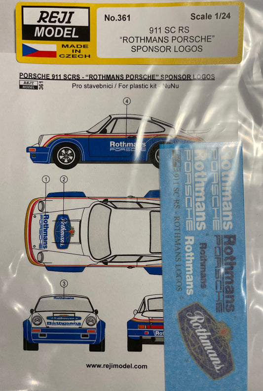 DECALS ROTHMANS LOGO FOR PORSCHE 911 SC RS