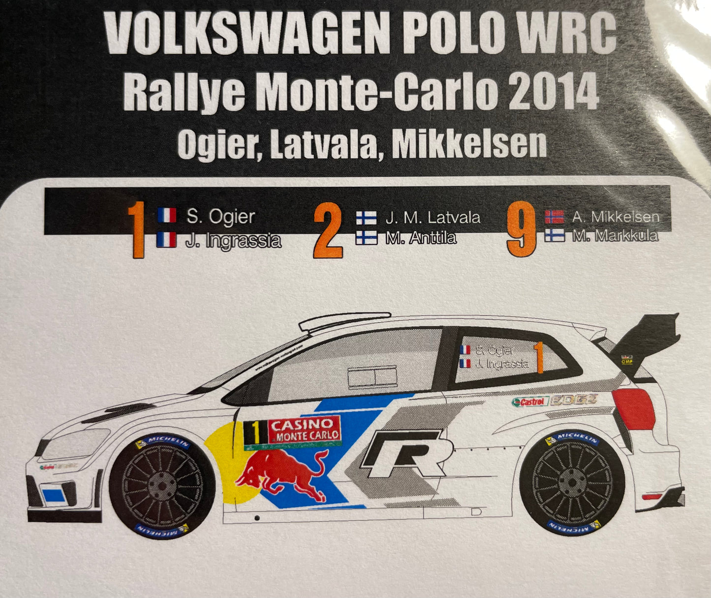 DECALS VOLKSWAGEN POLO WRC - RALLY MONTE CARLO 2014