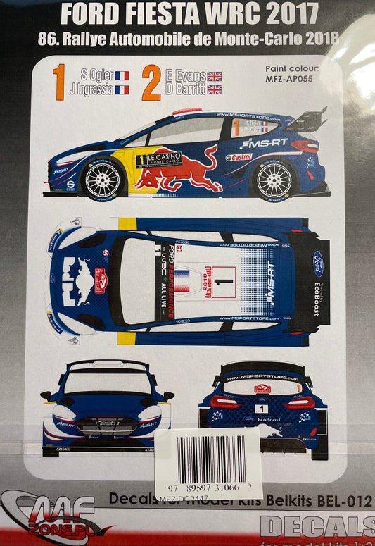 DECALS FORD FIEST WRC 2017 - RALLY MONTE CARLO 2018