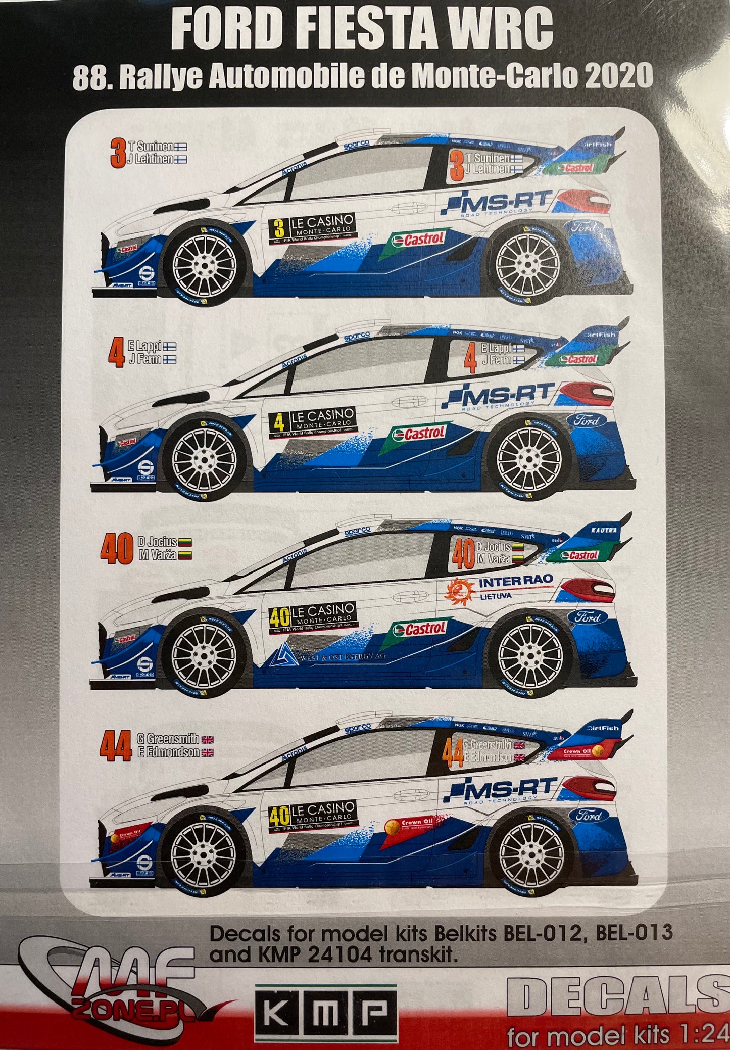 DECALS FORD FIESTA WRC - RALLY MONTE CARLO 2020