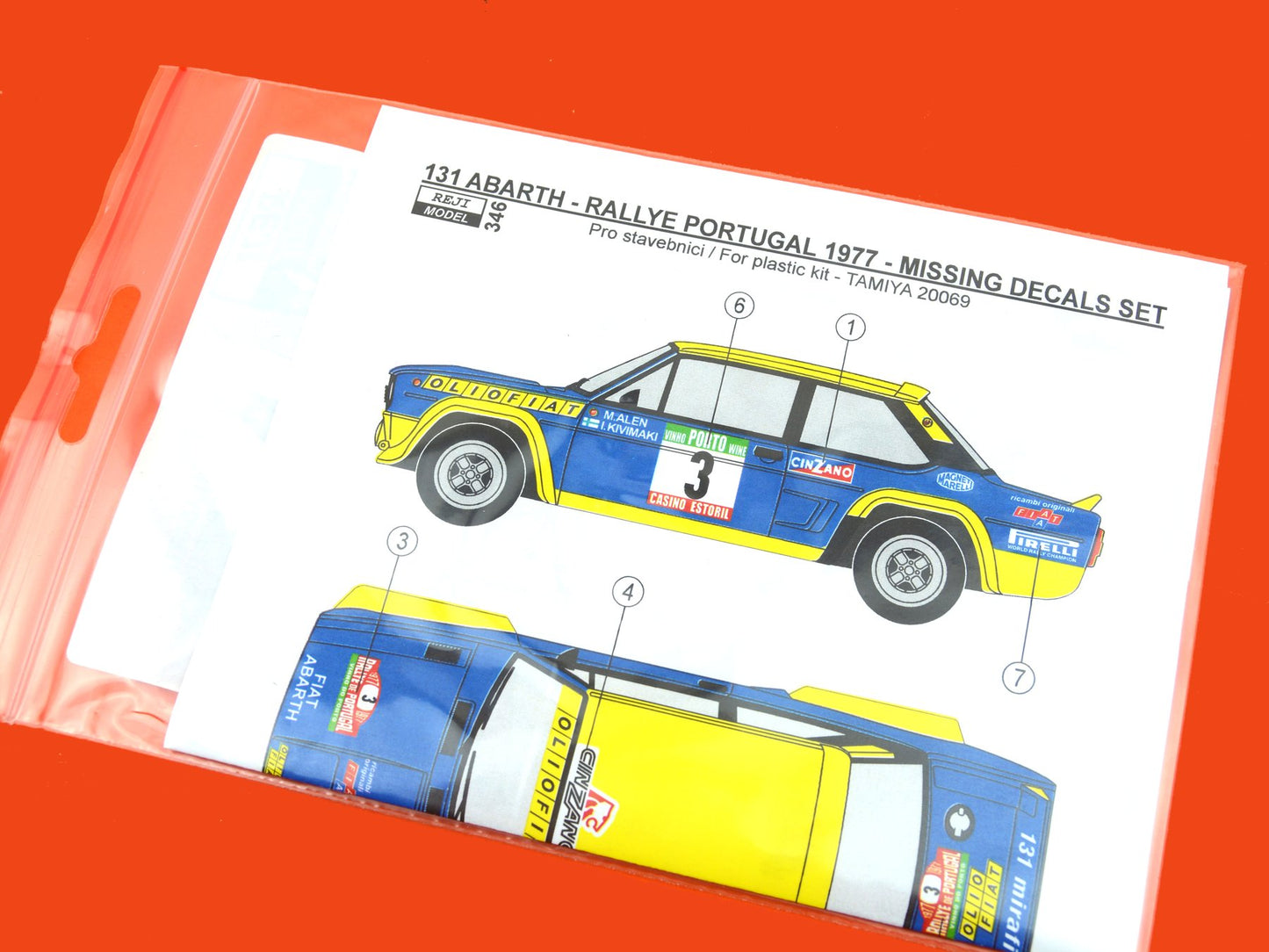 DECALS FIAT 131 ABARTH - RALLY PORTUGAL 1977 MISSING LOGOS