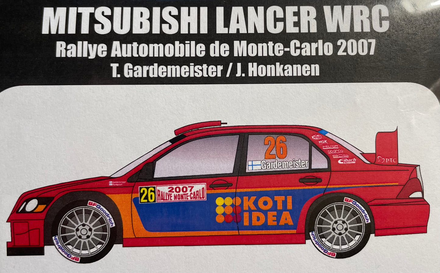 DECALS MITSUBISHI LANCER WRC - RALLY MONTE CARLO 2007