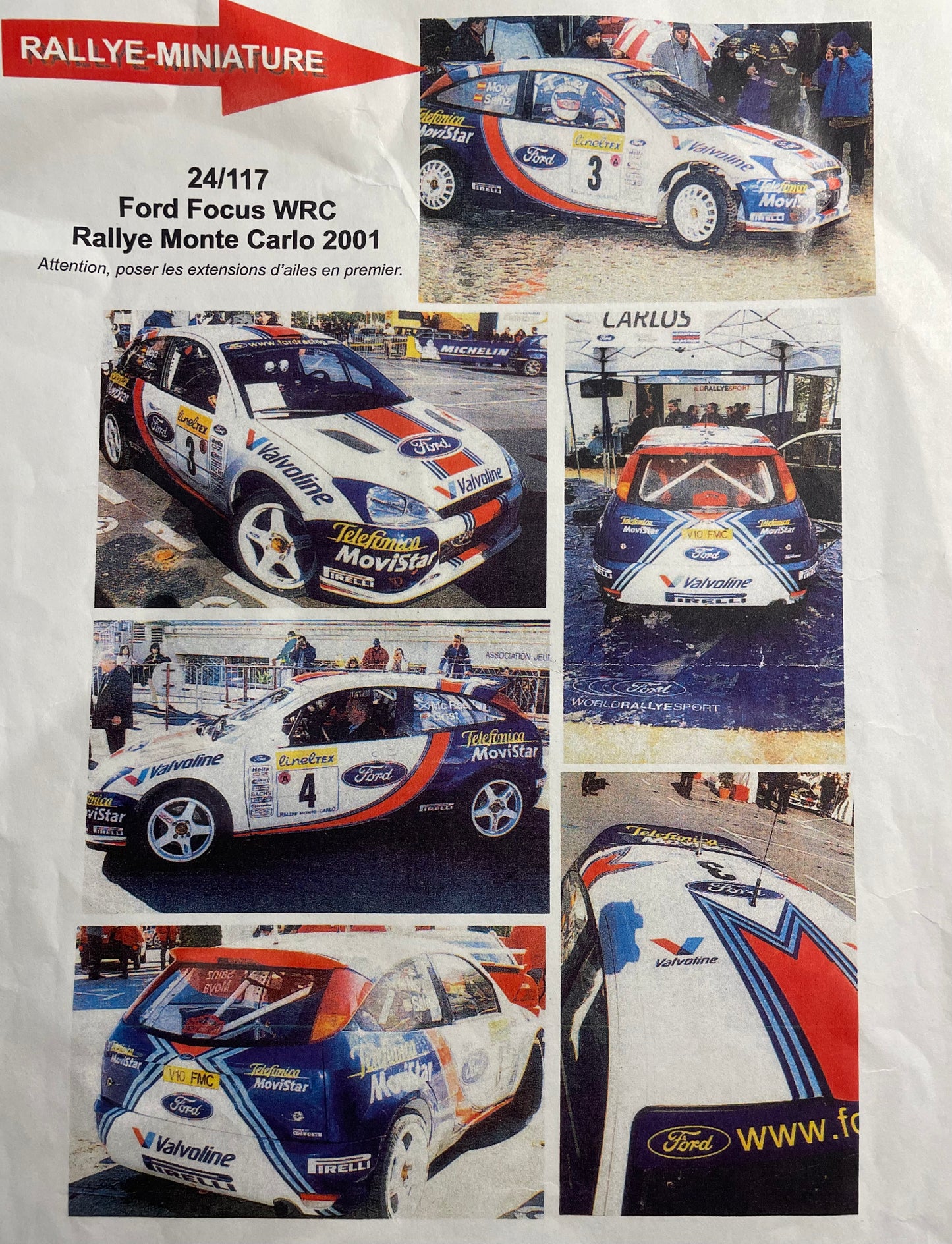 DECALS FORD FOCUS WRC - RALLY MONTE CARLO 2001
