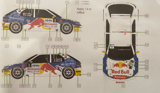 DECALQUES PEUGEOT 306 MAXI - LOEB - RALLY VAR 2017