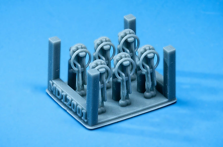 1/12 Slide Type Captive Hood-Pin (x6)