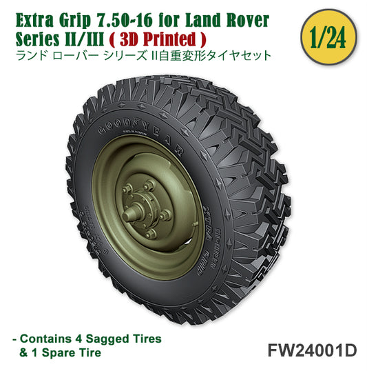 Extra Grip 7.50-16 for Land Rover Series II/III (3D Printed)